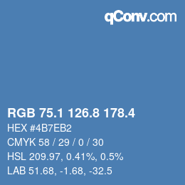 カラーコード: RGB 75.1 126.8 178.4 | qconv.com