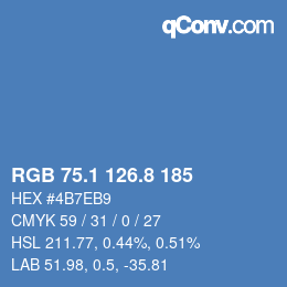 Color code: RGB 75.1 126.8 185 | qconv.com