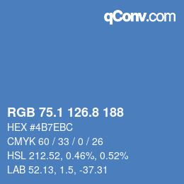 Color code: RGB 75.1 126.8 188 | qconv.com