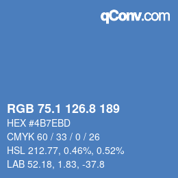 カラーコード: RGB 75.1 126.8 189 | qconv.com