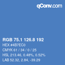 Color code: RGB 75.1 126.8 192 | qconv.com