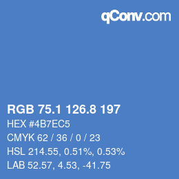 Código de color: RGB 75.1 126.8 197 | qconv.com