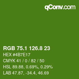 カラーコード: RGB 75.1 126.8 23 | qconv.com