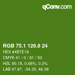 カラーコード: RGB 75.1 126.8 24 | qconv.com