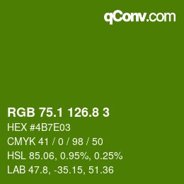 カラーコード: RGB 75.1 126.8 3 | qconv.com
