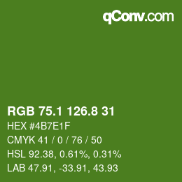カラーコード: RGB 75.1 126.8 31 | qconv.com