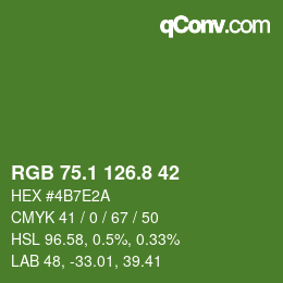 カラーコード: RGB 75.1 126.8 42 | qconv.com
