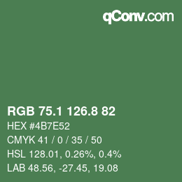 Código de color: RGB 75.1 126.8 82 | qconv.com