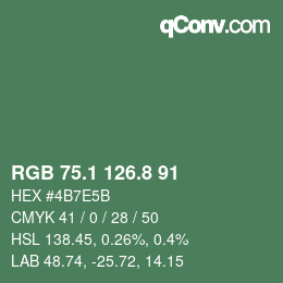 Color code: RGB 75.1 126.8 91 | qconv.com