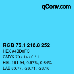 Color code: RGB 75.1 216.8 252 | qconv.com