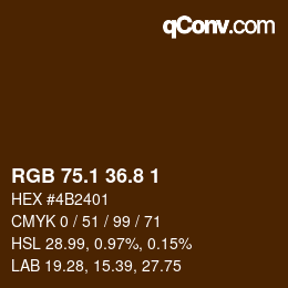 Farbcode: RGB 75.1 36.8 1 | qconv.com