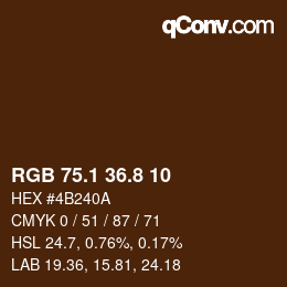 カラーコード: RGB 75.1 36.8 10 | qconv.com