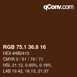 カラーコード: RGB 75.1 36.8 16 | qconv.com