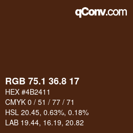カラーコード: RGB 75.1 36.8 17 | qconv.com