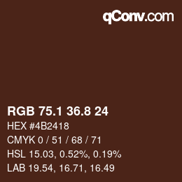 Color code: RGB 75.1 36.8 24 | qconv.com
