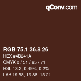 Color code: RGB 75.1 36.8 26 | qconv.com