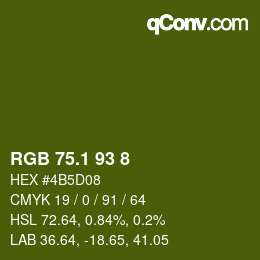 カラーコード: RGB 75.1 93 8 | qconv.com