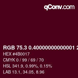 カラーコード: RGB 75.3 0.40000000000001 23 | qconv.com
