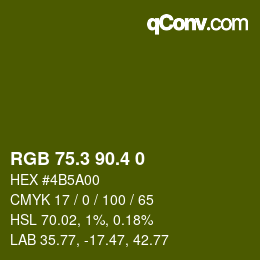 カラーコード: RGB 75.3 90.4 0 | qconv.com