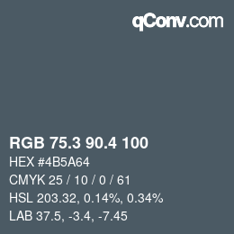 カラーコード: RGB 75.3 90.4 100 | qconv.com