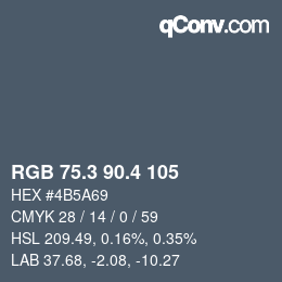 カラーコード: RGB 75.3 90.4 105 | qconv.com