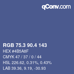 カラーコード: RGB 75.3 90.4 143 | qconv.com
