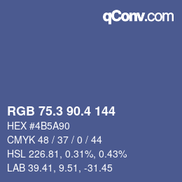カラーコード: RGB 75.3 90.4 144 | qconv.com