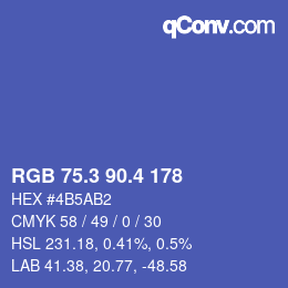 カラーコード: RGB 75.3 90.4 178 | qconv.com