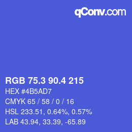 カラーコード: RGB 75.3 90.4 215 | qconv.com