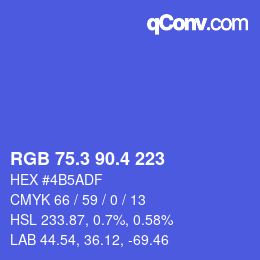 カラーコード: RGB 75.3 90.4 223 | qconv.com