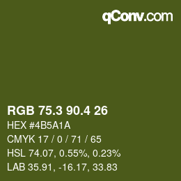 カラーコード: RGB 75.3 90.4 26 | qconv.com