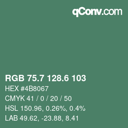 カラーコード: RGB 75.7 128.6 103 | qconv.com