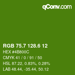 カラーコード: RGB 75.7 128.6 12 | qconv.com