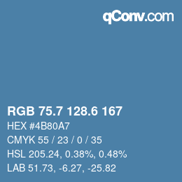 カラーコード: RGB 75.7 128.6 167 | qconv.com