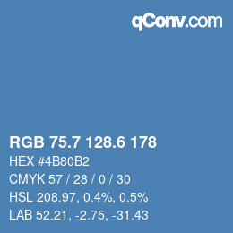 カラーコード: RGB 75.7 128.6 178 | qconv.com