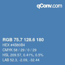 カラーコード: RGB 75.7 128.6 180 | qconv.com
