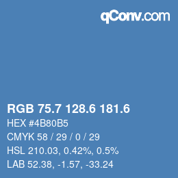 カラーコード: RGB 75.7 128.6 181.6 | qconv.com