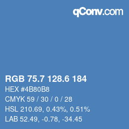 カラーコード: RGB 75.7 128.6 184 | qconv.com