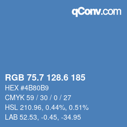 カラーコード: RGB 75.7 128.6 185 | qconv.com