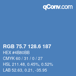 カラーコード: RGB 75.7 128.6 187 | qconv.com