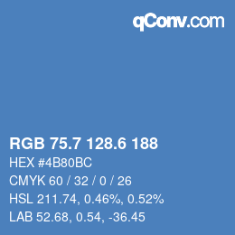 カラーコード: RGB 75.7 128.6 188 | qconv.com
