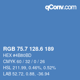 カラーコード: RGB 75.7 128.6 189 | qconv.com