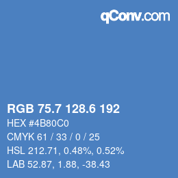 カラーコード: RGB 75.7 128.6 192 | qconv.com