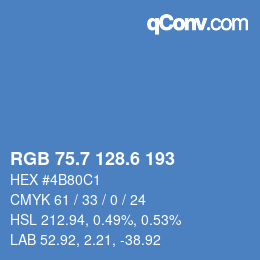 カラーコード: RGB 75.7 128.6 193 | qconv.com