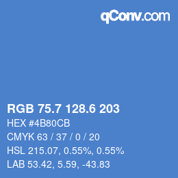 カラーコード: RGB 75.7 128.6 203 | qconv.com