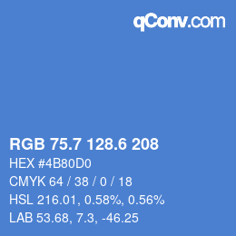 カラーコード: RGB 75.7 128.6 208 | qconv.com