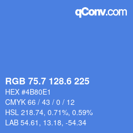 カラーコード: RGB 75.7 128.6 225 | qconv.com