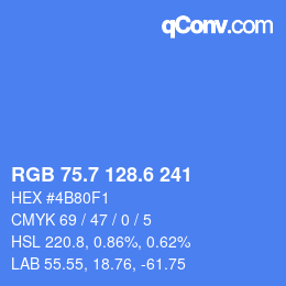 カラーコード: RGB 75.7 128.6 241 | qconv.com