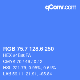 カラーコード: RGB 75.7 128.6 250 | qconv.com