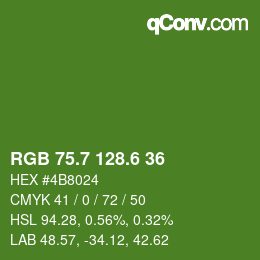 カラーコード: RGB 75.7 128.6 36 | qconv.com